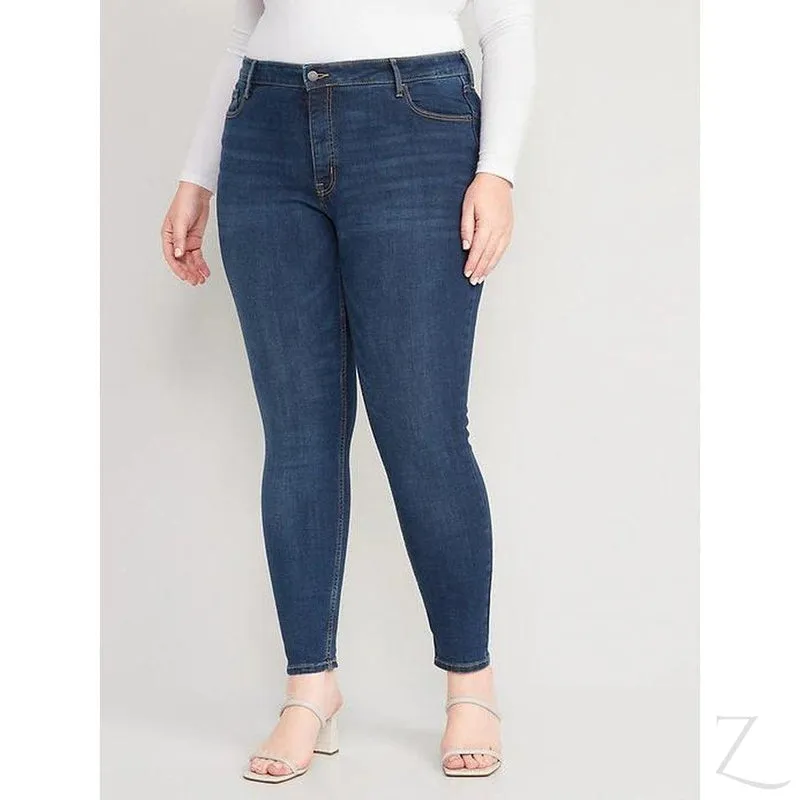 Ladies High Rise Super Skinny Super Strong Stretchy Denim Jeans | Plain | "Samina"