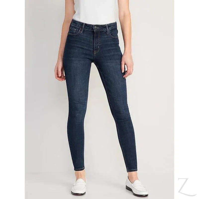 Ladies High Rise Super Skinny Super Strong Stretchy Denim Jeans | Plain | "Samina"