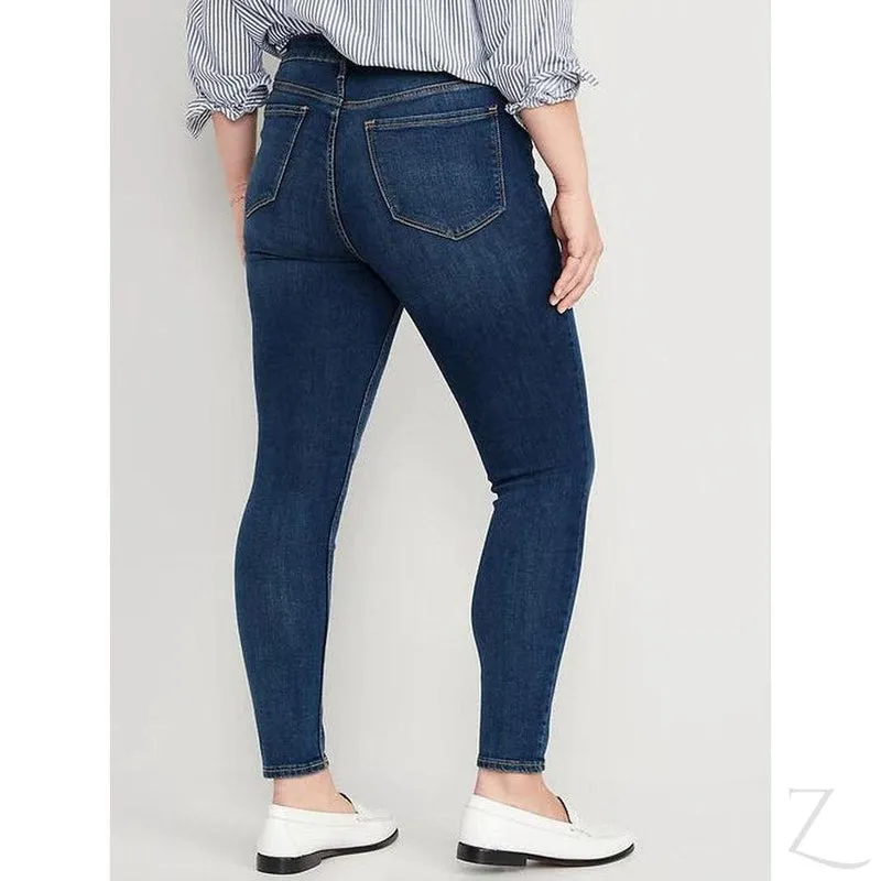 Ladies High Rise Super Skinny Super Strong Stretchy Denim Jeans | Plain | "Samina"