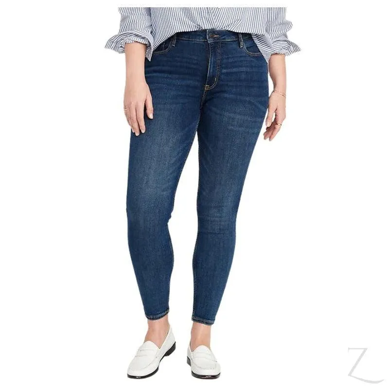 Ladies High Rise Super Skinny Super Strong Stretchy Denim Jeans | Plain | "Samina"