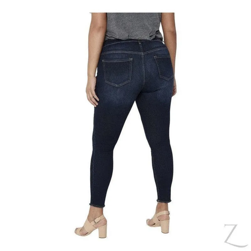 Ladies Super Stretchy Super Skinny Raw Hem Denim Jeans | Plus Sizes | "Phela"