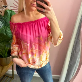 Lily Blouse - Pink Floral Print
