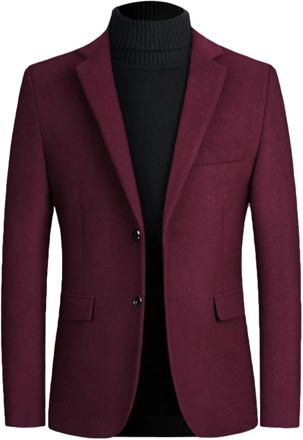 Lu's Chic Men's Slim Fit Suit Jacket Long Sleeve Blazer Jacket Sport Coat Office Button Business Casual Fashion Fall