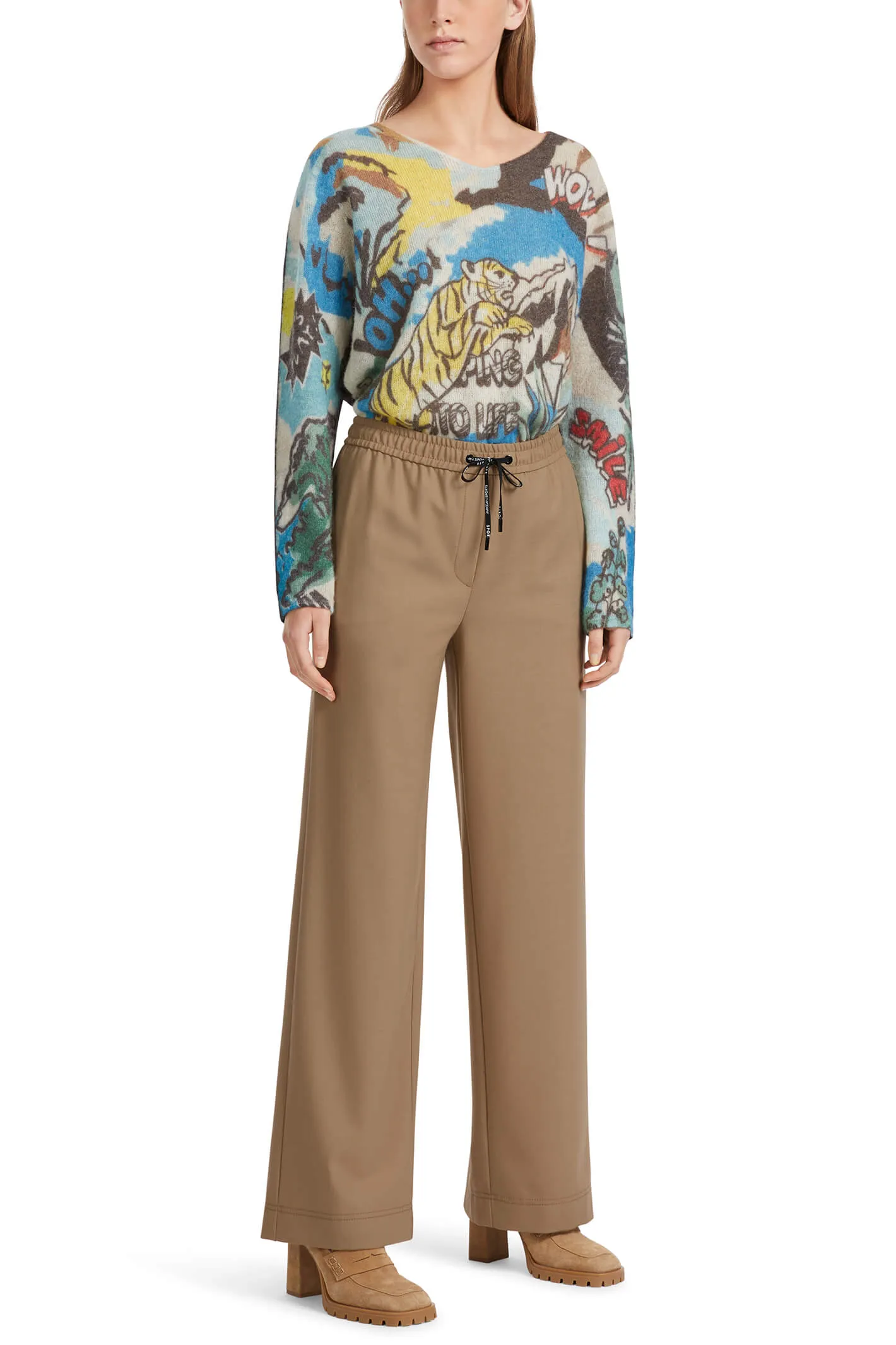 Marc Cain Sports VS 81.02 W46 Welby Soft Coffee Wide Fit Trousers