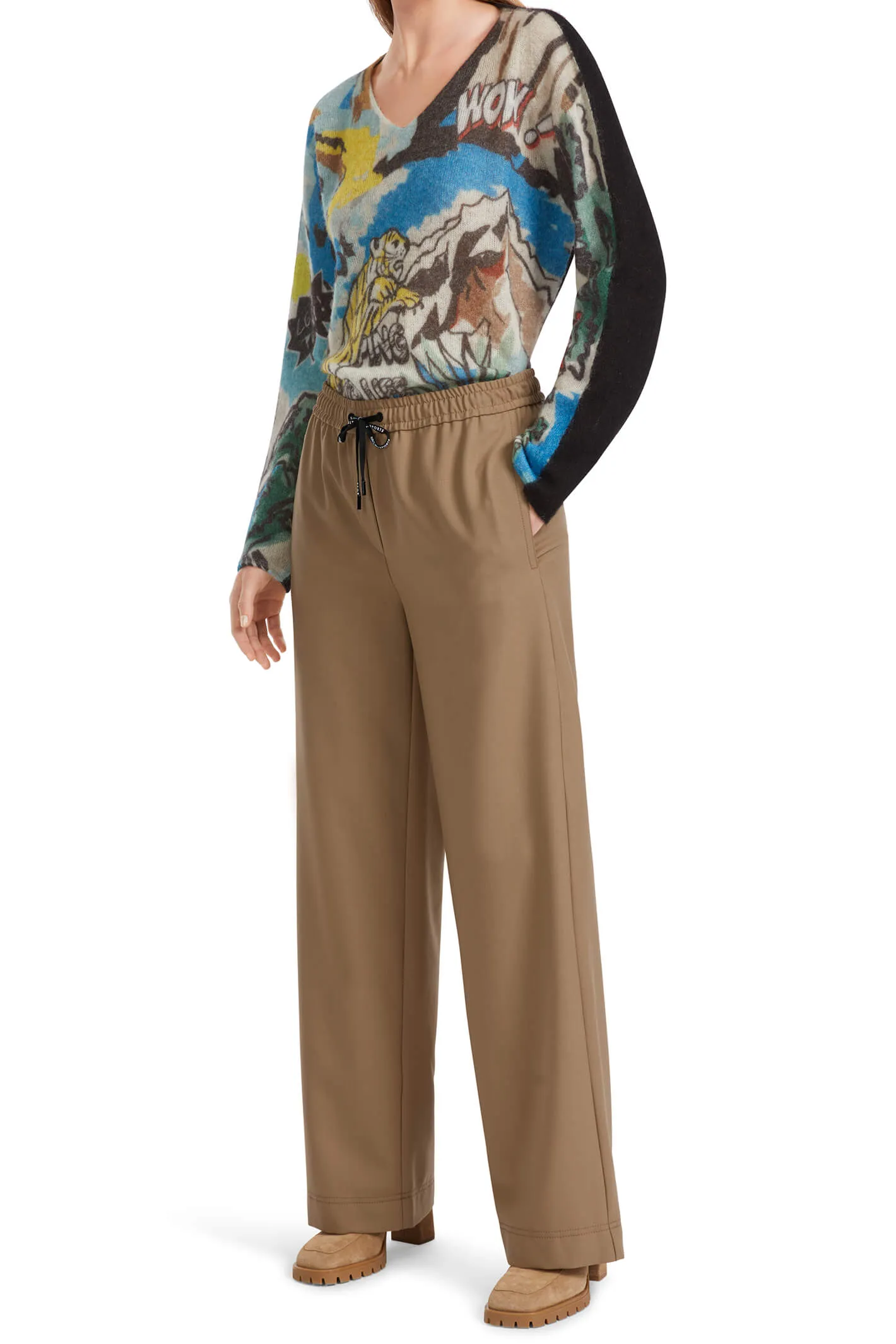 Marc Cain Sports VS 81.02 W46 Welby Soft Coffee Wide Fit Trousers