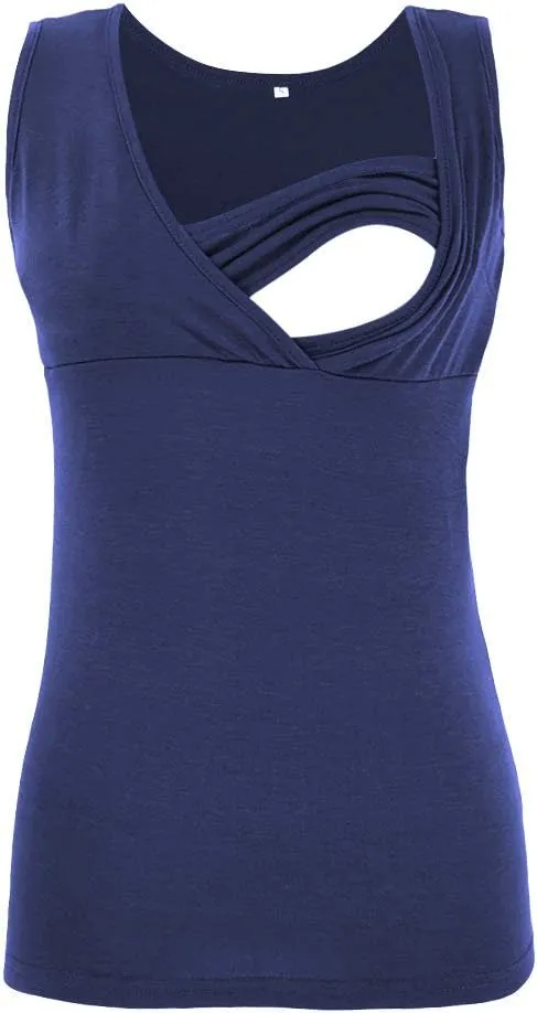 Maternity Nursing Top Summer Casual Pregnancy Breastfeeding Vest Sleeveless V Neck T Shirt Breathable Pregnant Blouse