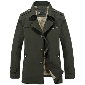 Mens Casual Mid Length Trench