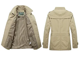 Mens Casual Mid Length Trench