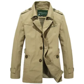 Mens Casual Mid Length Trench