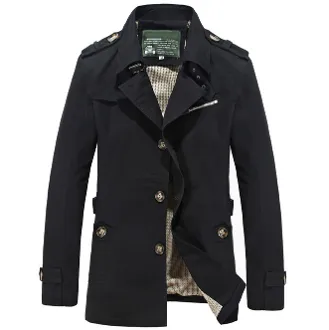 Mens Casual Mid Length Trench