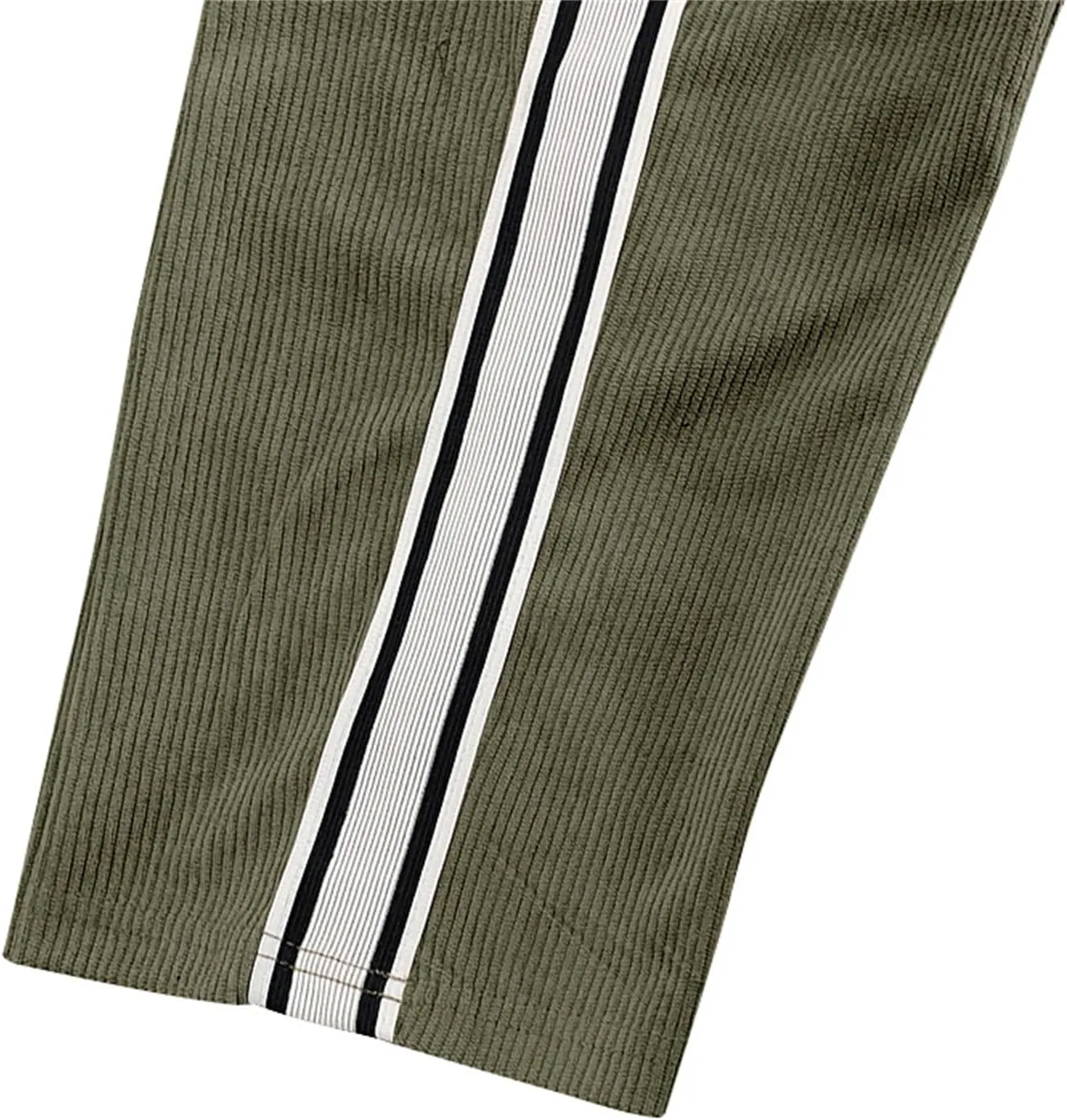 Men's Corduroy Sweatpants Casual Drawstring Stretch Pants Wide Leg Stripes Sweatpant Outdoor Stylish Athletic Pants