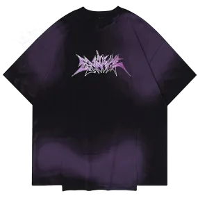 'Monstrum' Dark Tie Dye Graphic Print Cotton T-Shirt