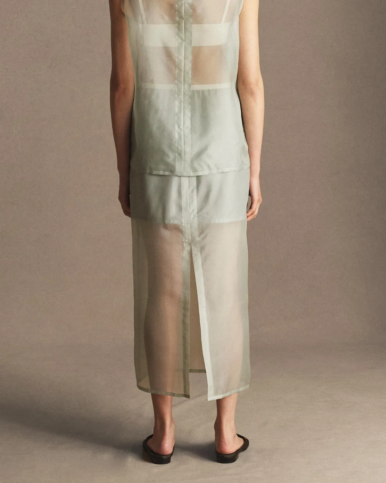 Organza Devon Skirt - Dusty Green