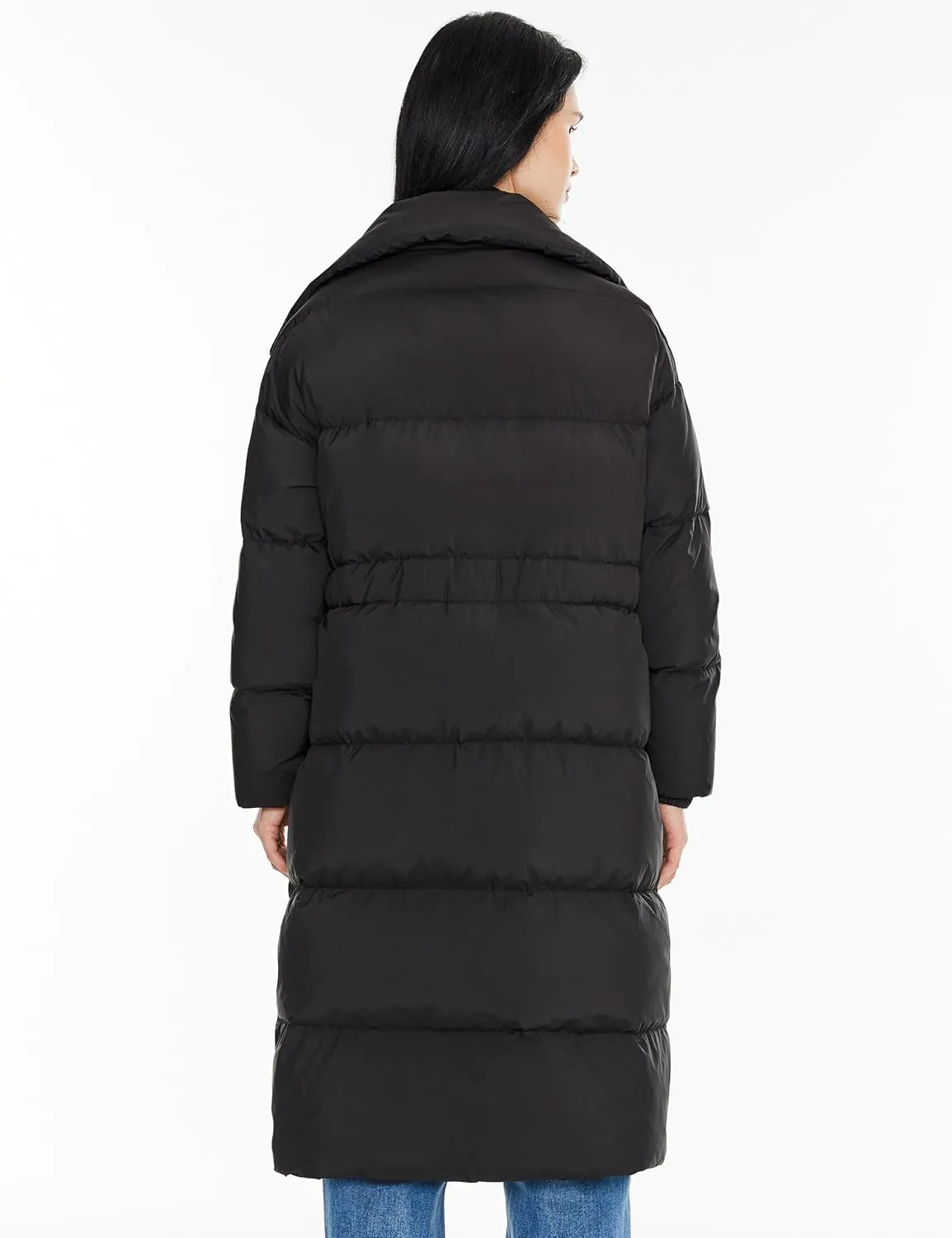 Orolay Women's Long Down Jacket Stylish Puffer Jacket Warm Winter Coat with Belt