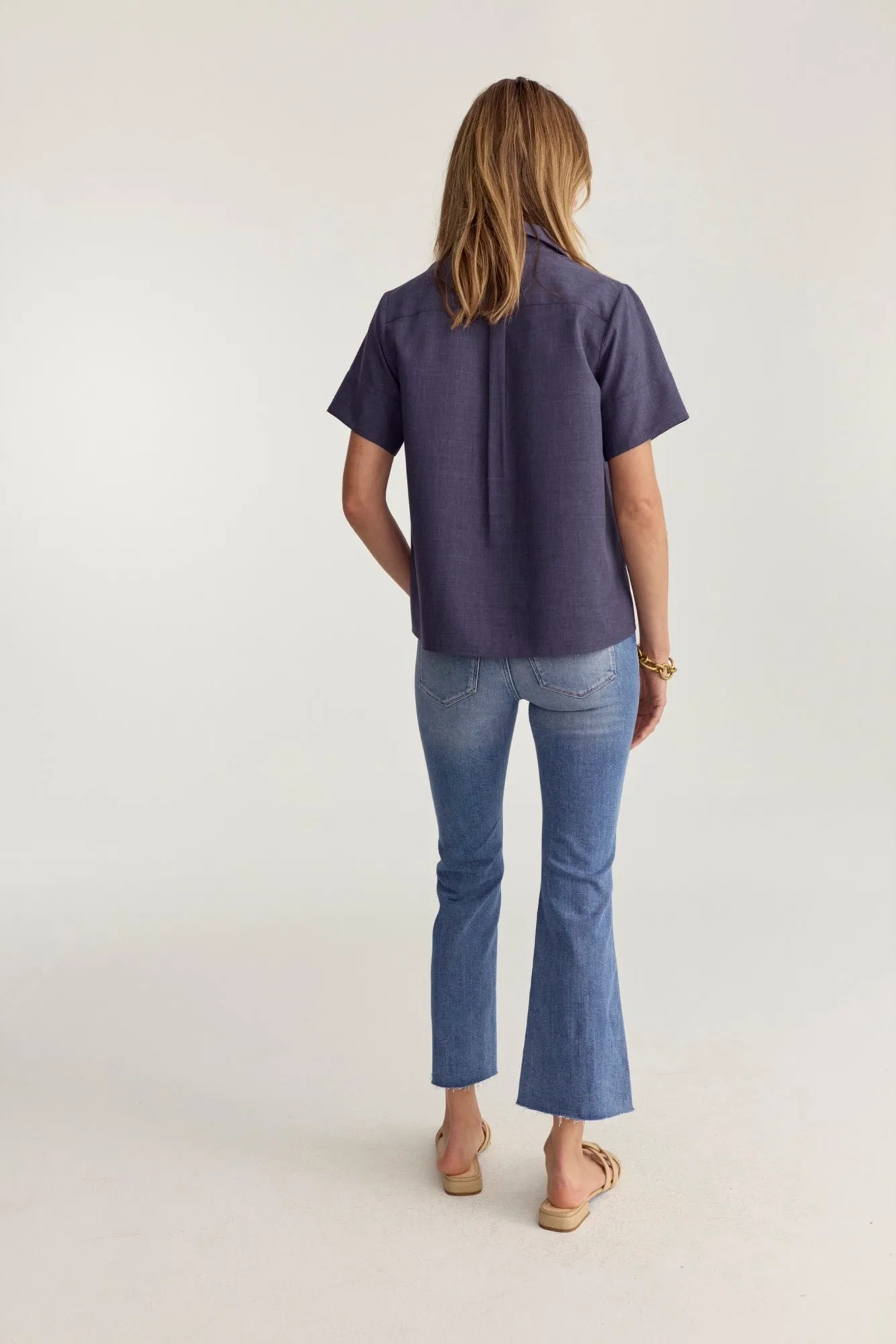 Prado Blouse Navy Poplin