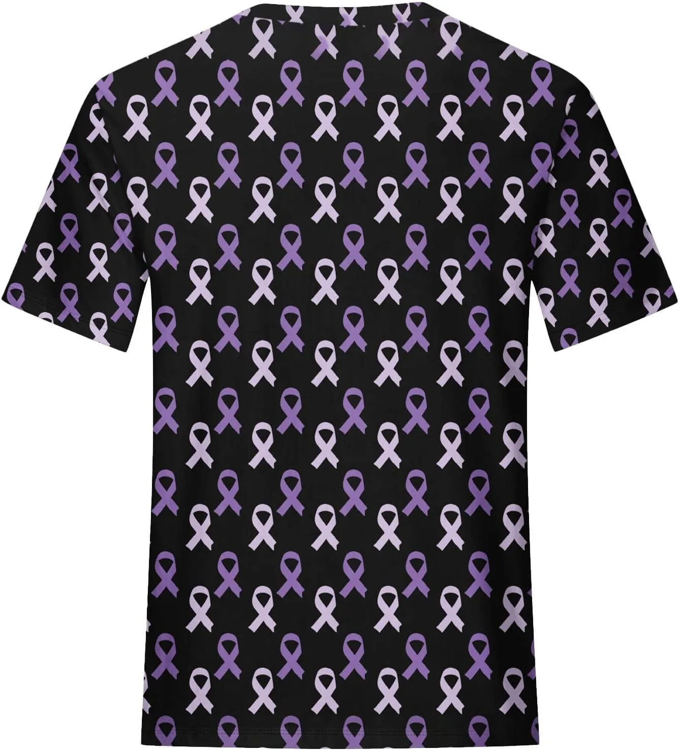 Purple Alzheimers Awareness Shirts Women Summer Floral Print Tops Soft O Neck Short Sleeve Lightweight Breathable Tee