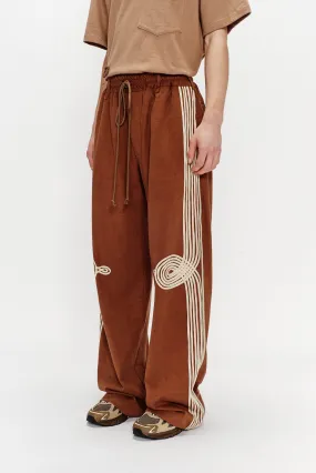 "Appliqué" Relaxed Lounge Pant - Soft Roots Jersey (Brown)