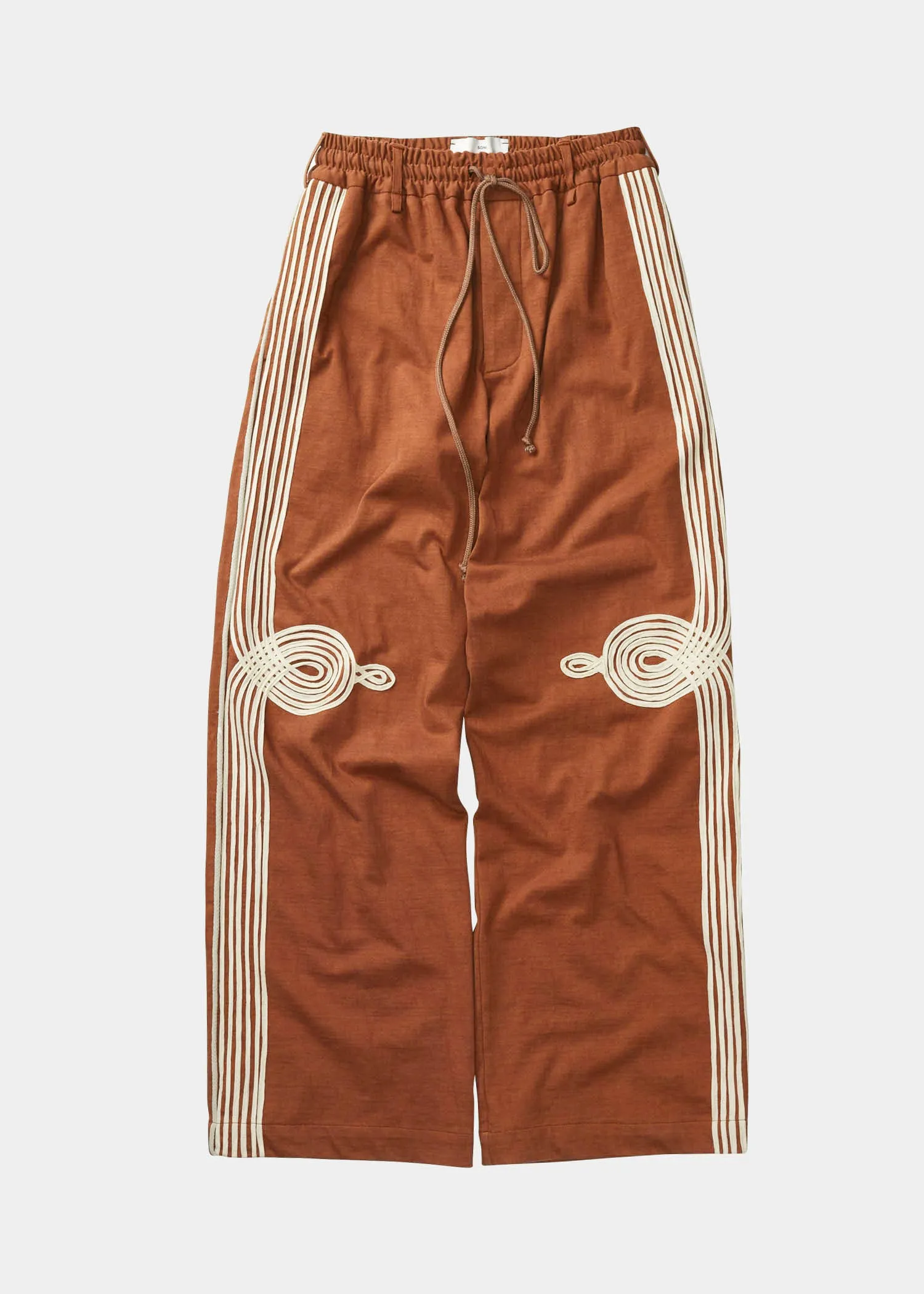"Appliqué" Relaxed Lounge Pant - Soft Roots Jersey (Brown)
