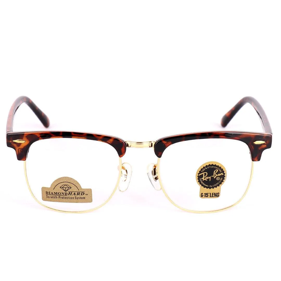Ray-Ban 3016 Clubmaster Optics Brown and Gold Sunglasses