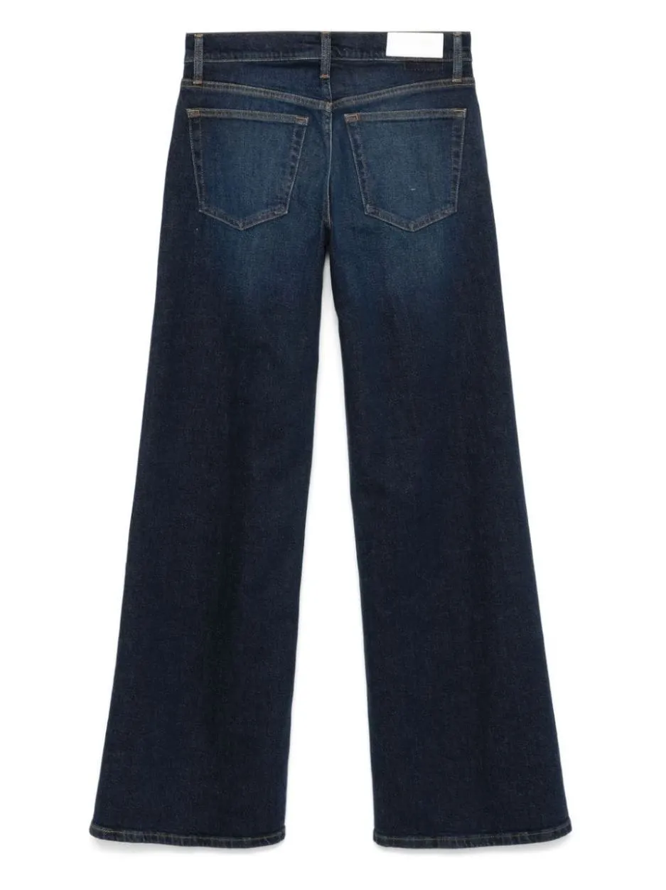 Re/Done Mid Rise Wide Leg Crop in Barely Worn