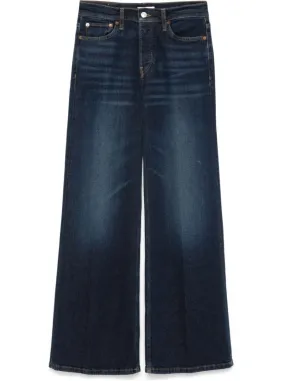 Re/Done Mid Rise Wide Leg Crop in Barely Worn