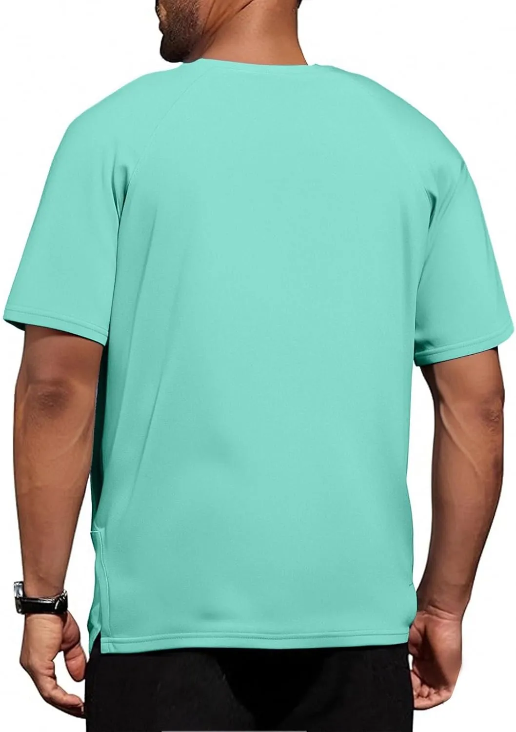 Round Neck Pullovers for Men Quick Dry Lightweight Breathable Summer Crewneck Workout Gym Shirt Sports Tops