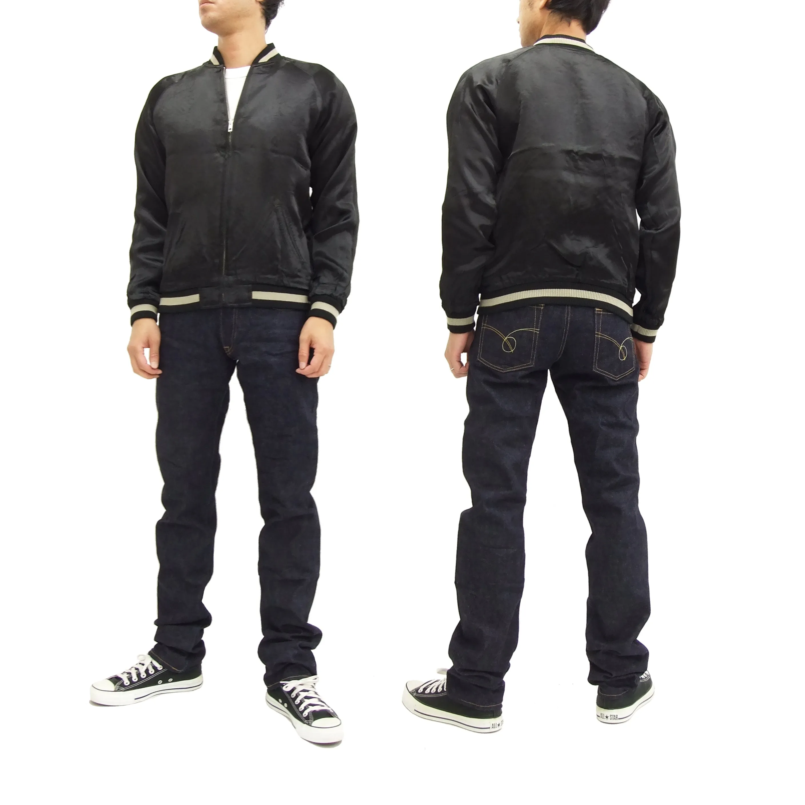 SATORI Japanese Souvenir Jacket Dragon Men's Sukajan GSJR-009 Black