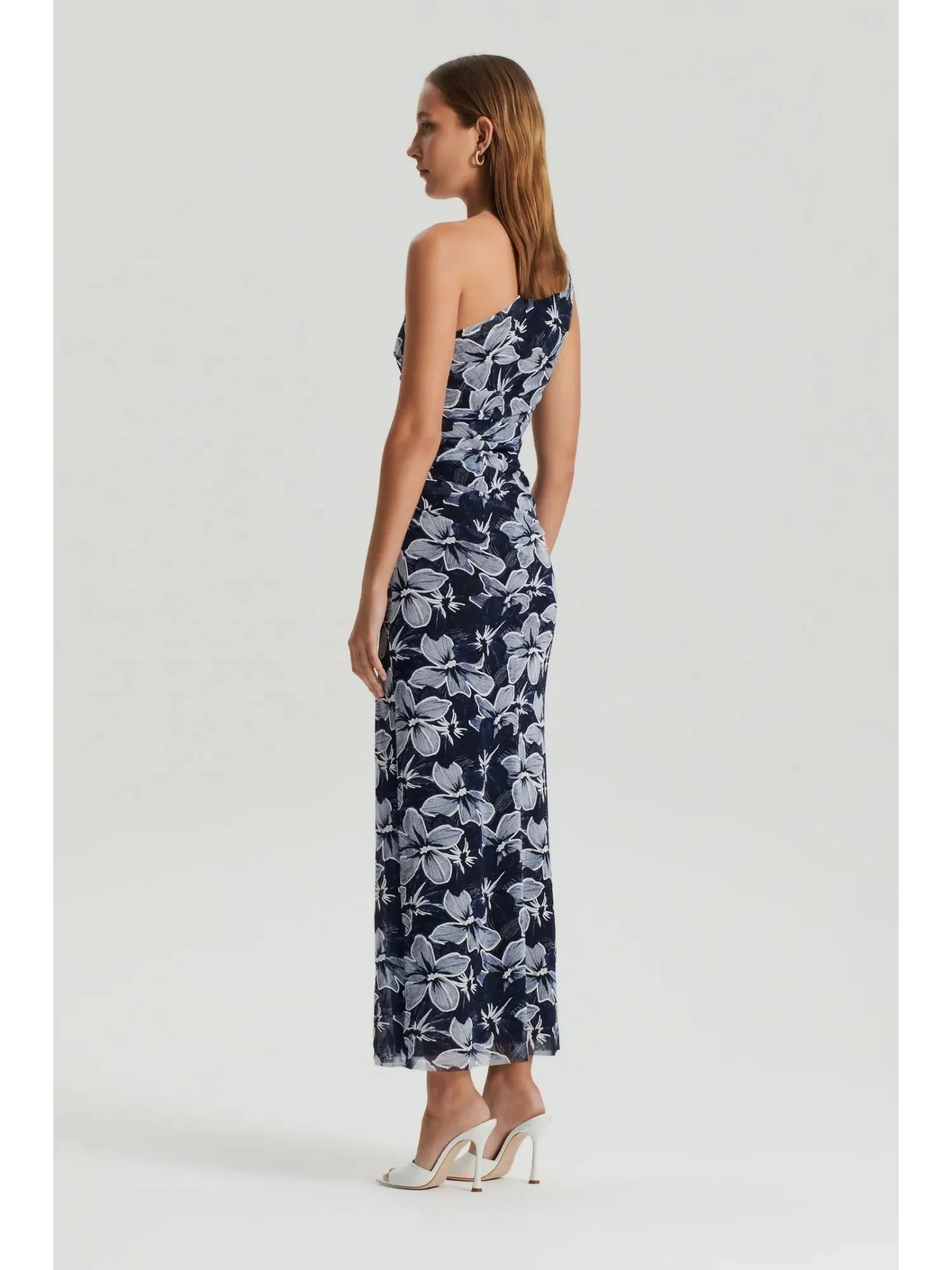 Scanlan Theodore Italian Floral Mesh Dress Size 8