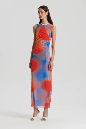 Scanlan Theodore Italian Watercolours Tangerine Mesh Dress