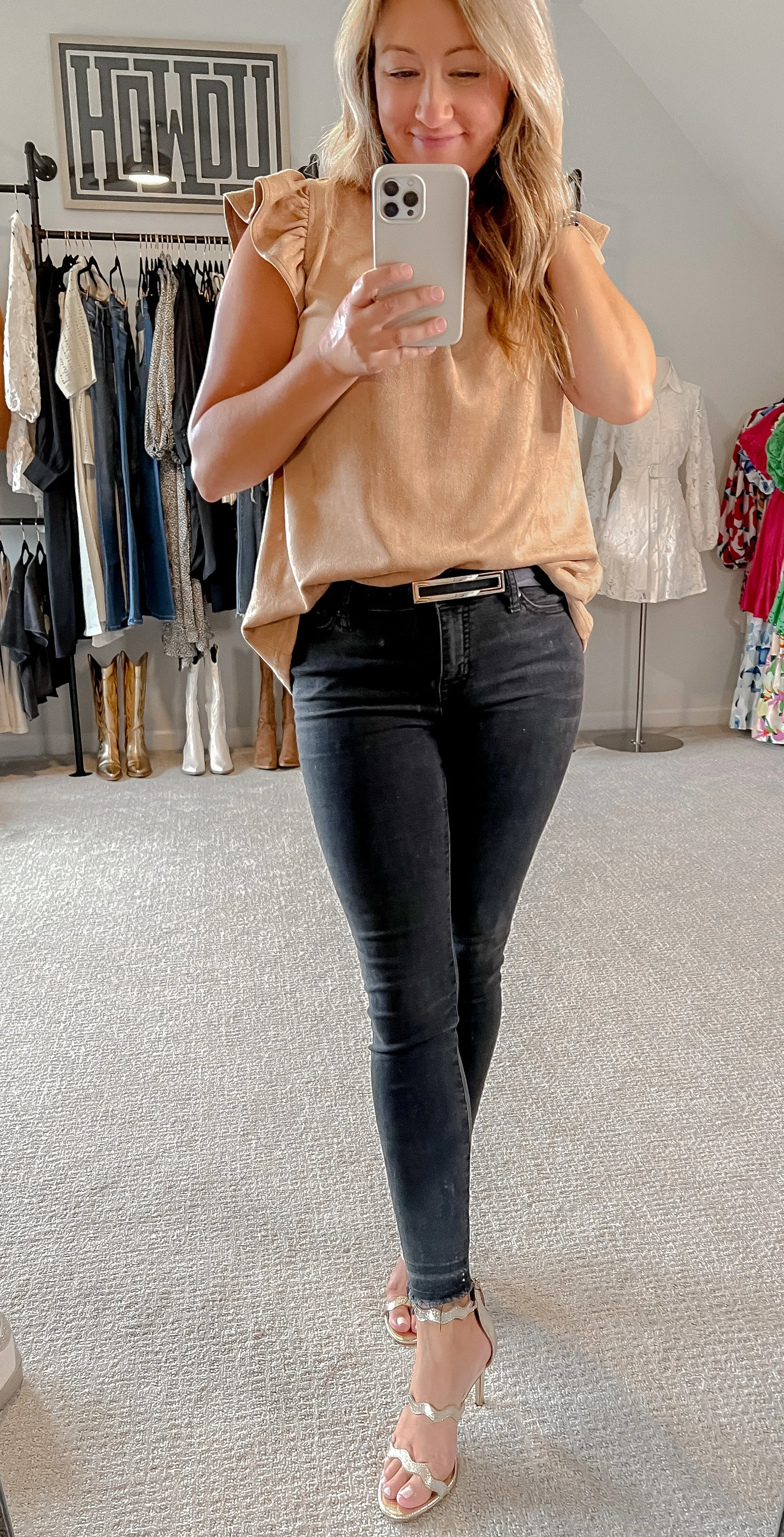 Skinny Rectangle Vegan Leather Belt