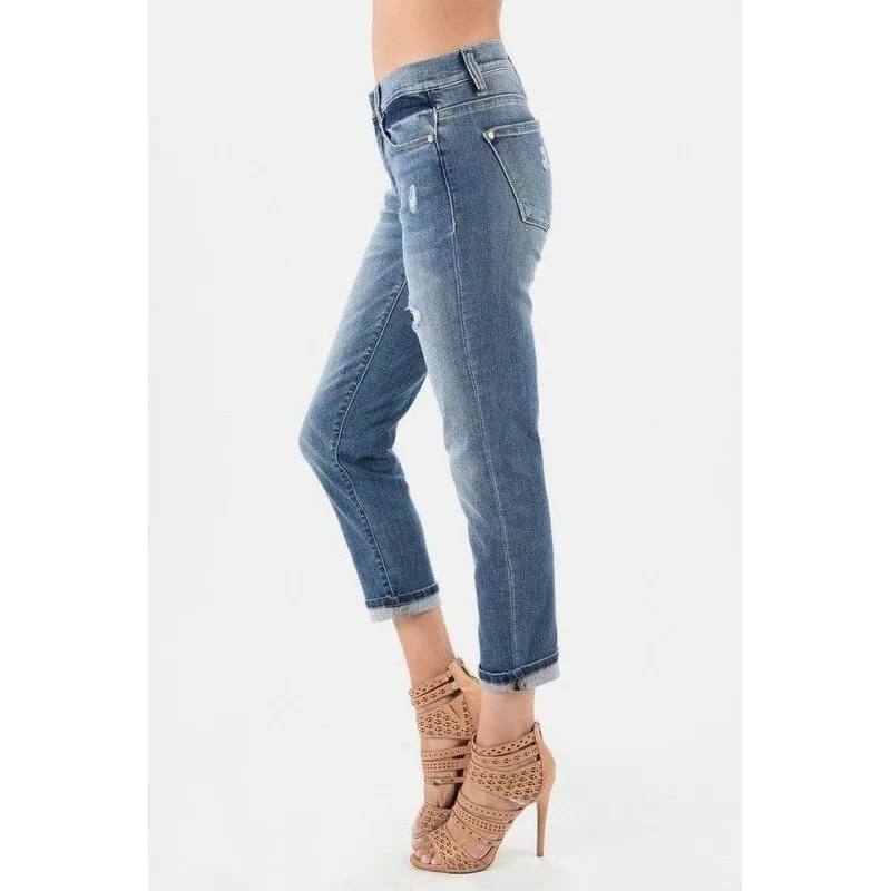 Stretchy Boyfriend Fit Mid-rise