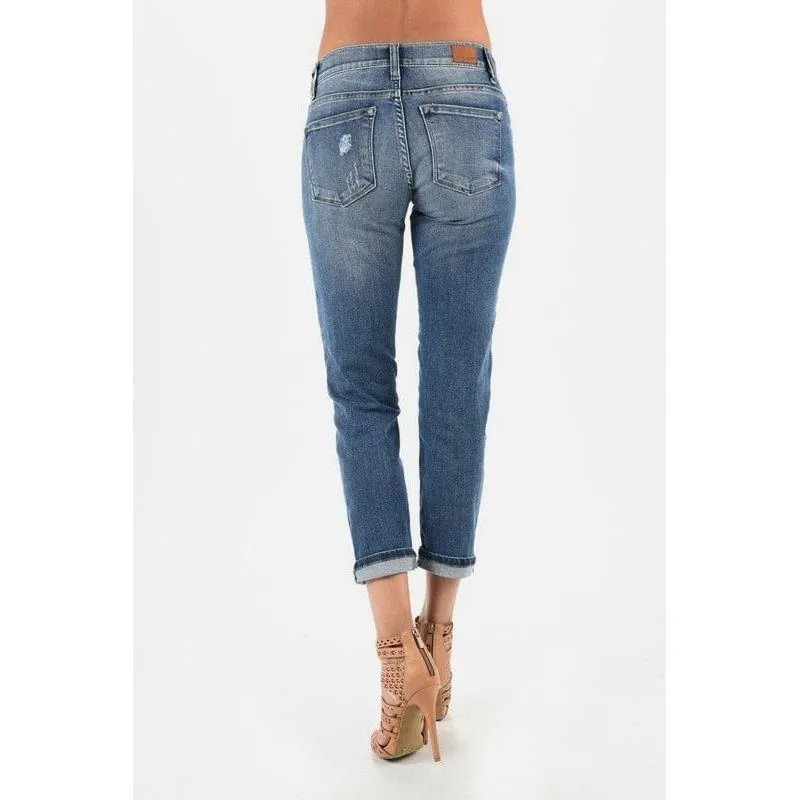 Stretchy Boyfriend Fit Mid-rise