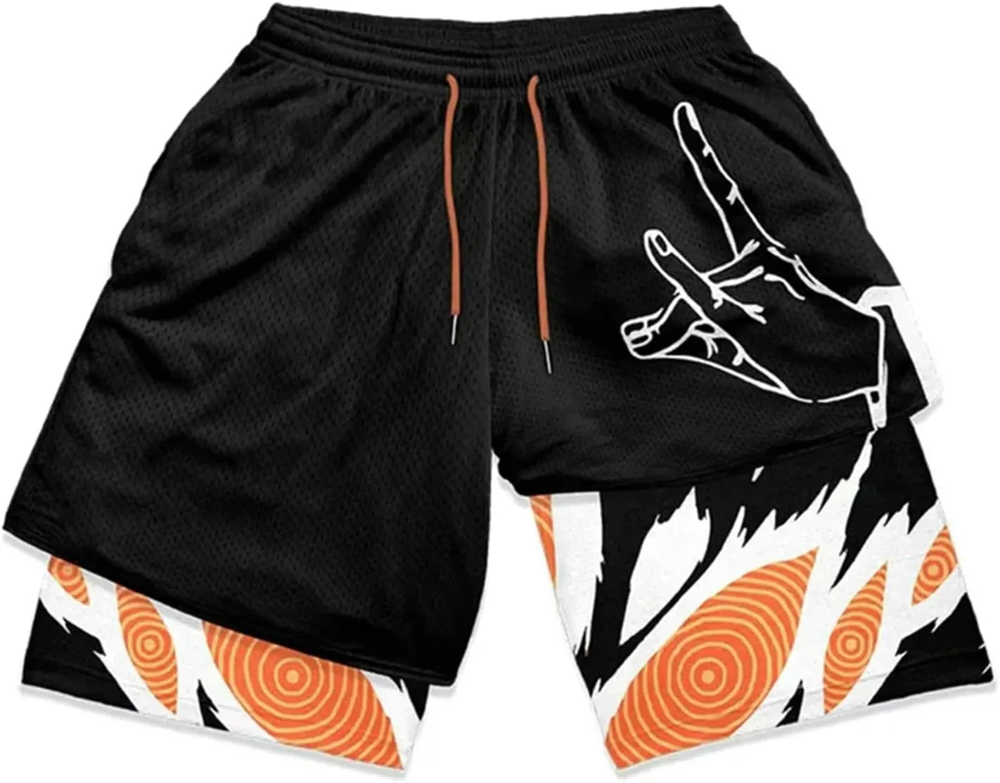 Stylish Men Running Gym Sport Quick Dry Shorts with Liner Summer Casual Print Beach Shorts Men's Swim Trunks