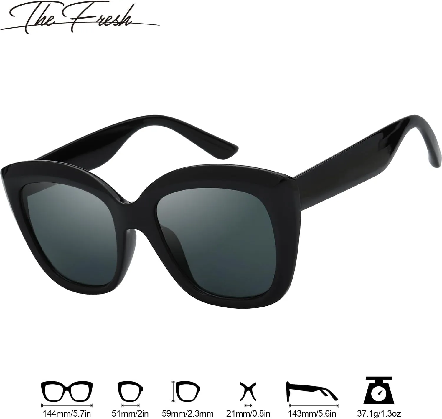 The Fresh Retro Nude Cateye Sunglasses for Women Vintage Trendy Shades