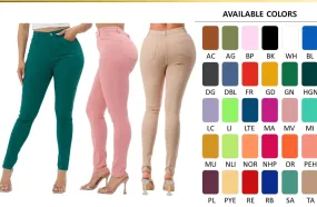 THE LUXE NK FLY GIRL  COLORFUL SUPER STRETCH HIGH WAIST JEANS-BLACKS & WHITES
