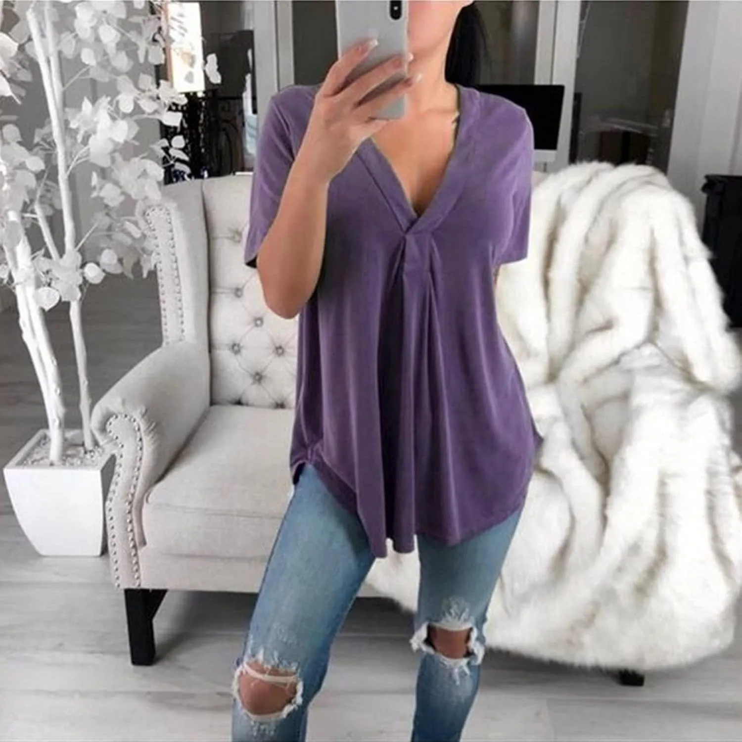 Top T-Shirt for Women Beach Daily Causal T-Shirt T