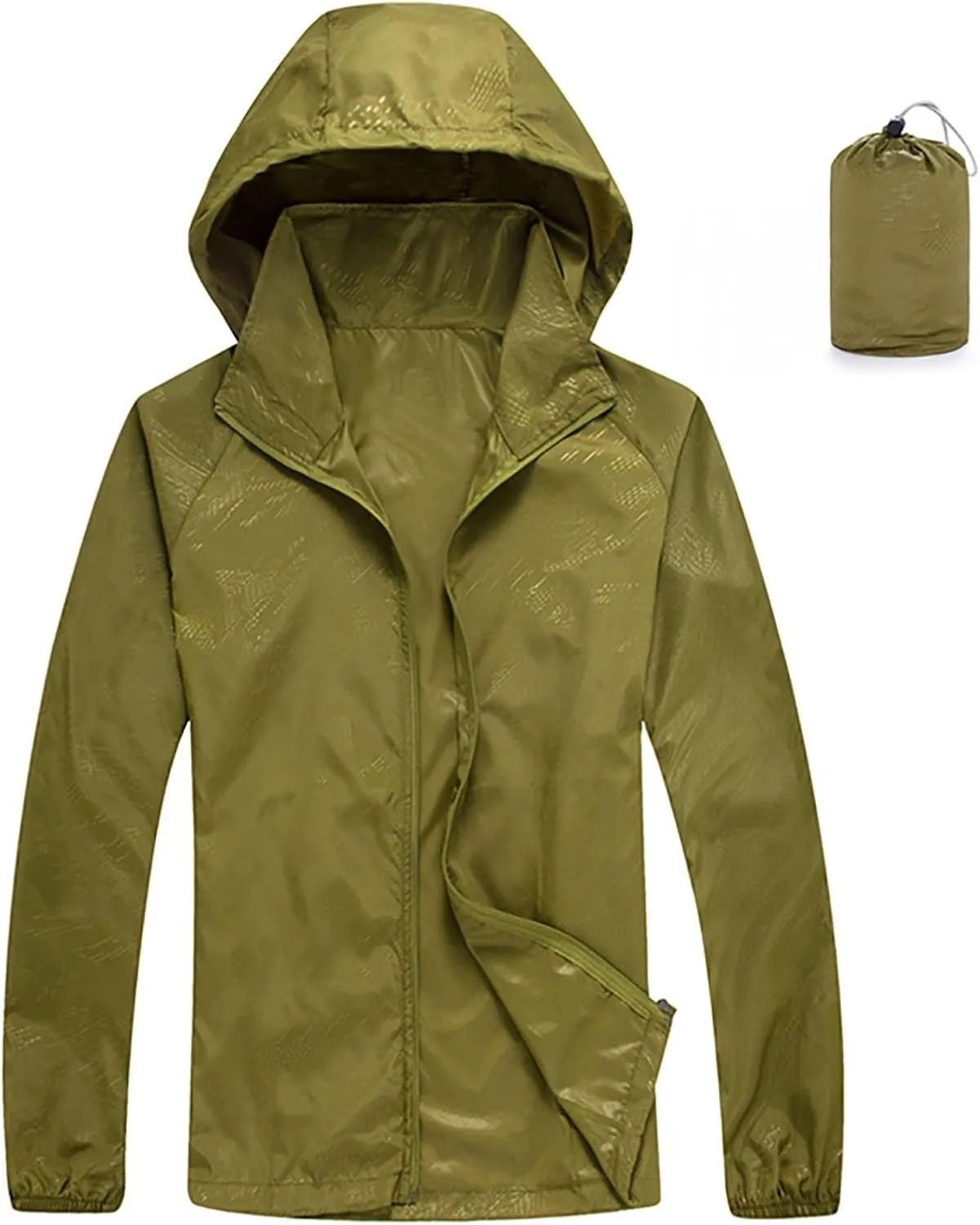 Unisex UPF 50  Sun Protection Jacket Ultra Light Thin Breathable Packable Outdoor Jacket Hoodie Waterproof Rain Coat