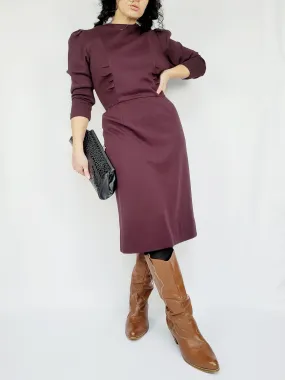 Vintage 60s purple minimalist midi dress