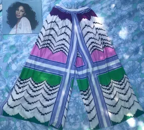 VTG 70s | Boho Hippie Wide Leg Bell Bottom Wrap Round Palazzo Pants | Free Size