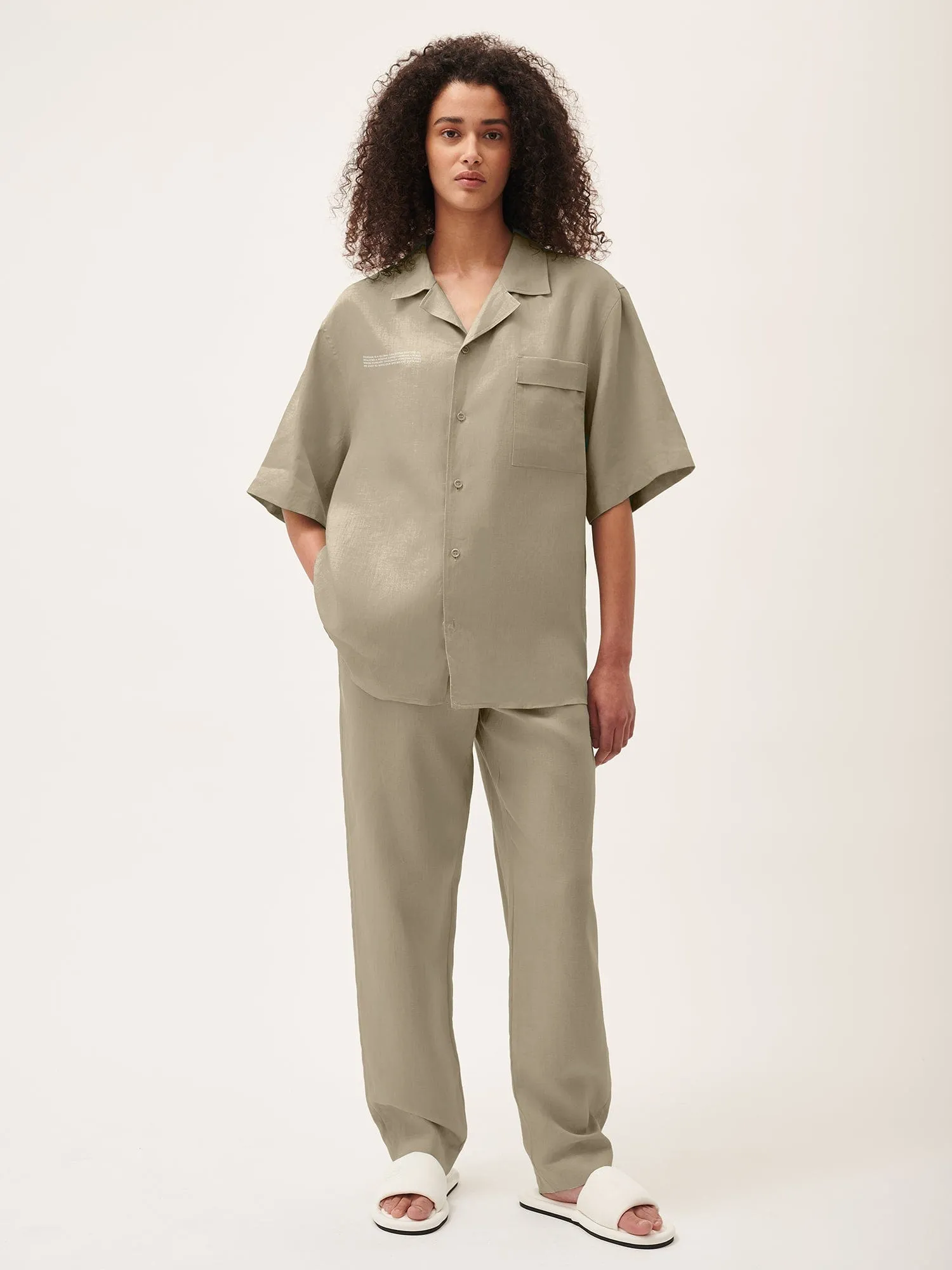 Women's DNA Linen Trousers—cliff beige