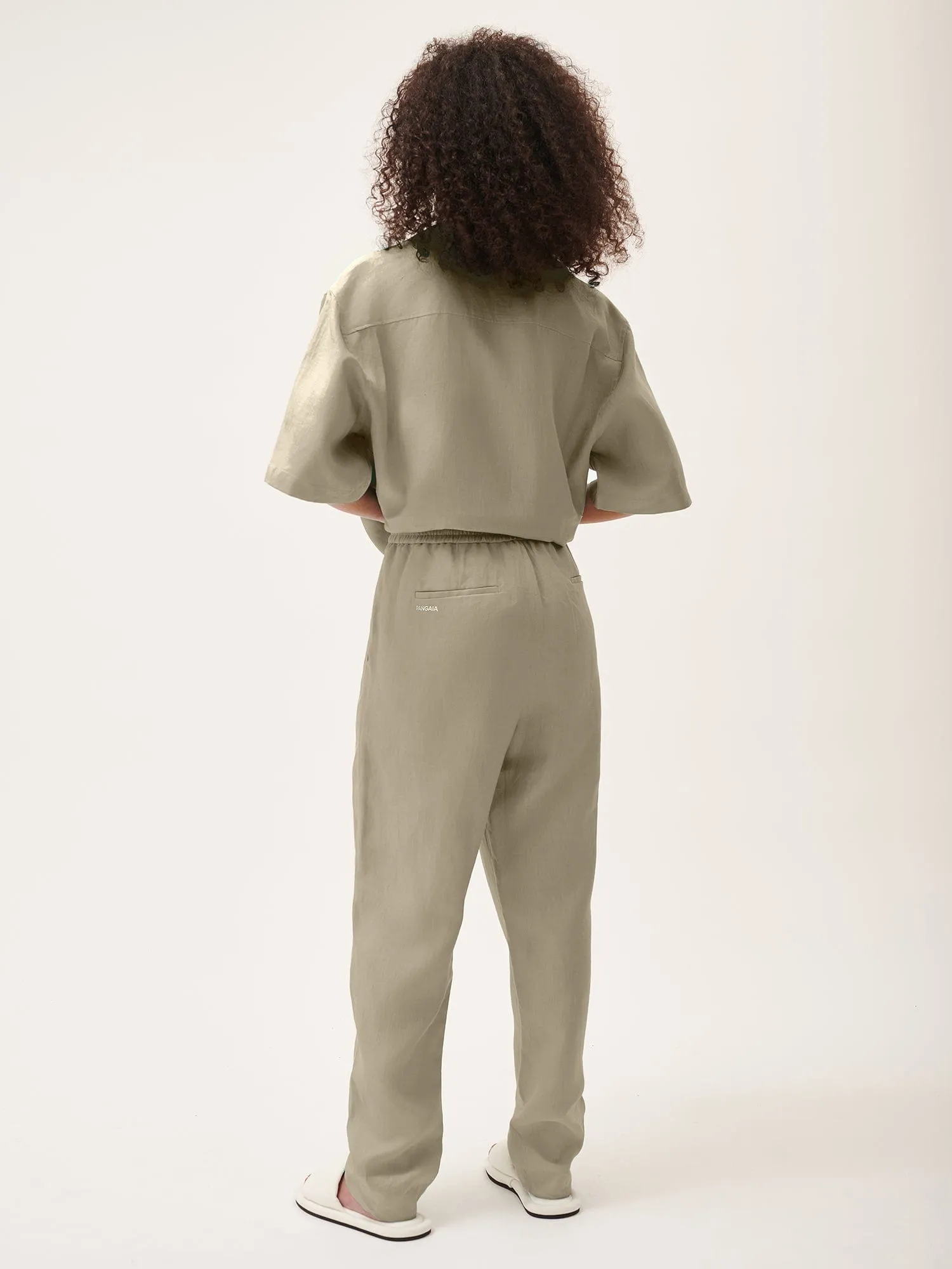 Women's DNA Linen Trousers—cliff beige