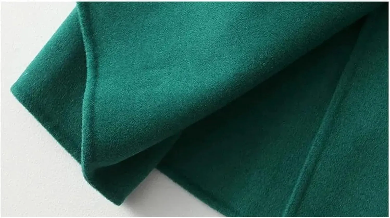 Women's Double-Sided Wool Blend Mid-Length Trench Coat with Belt Slim Fit Stylish Office Wear