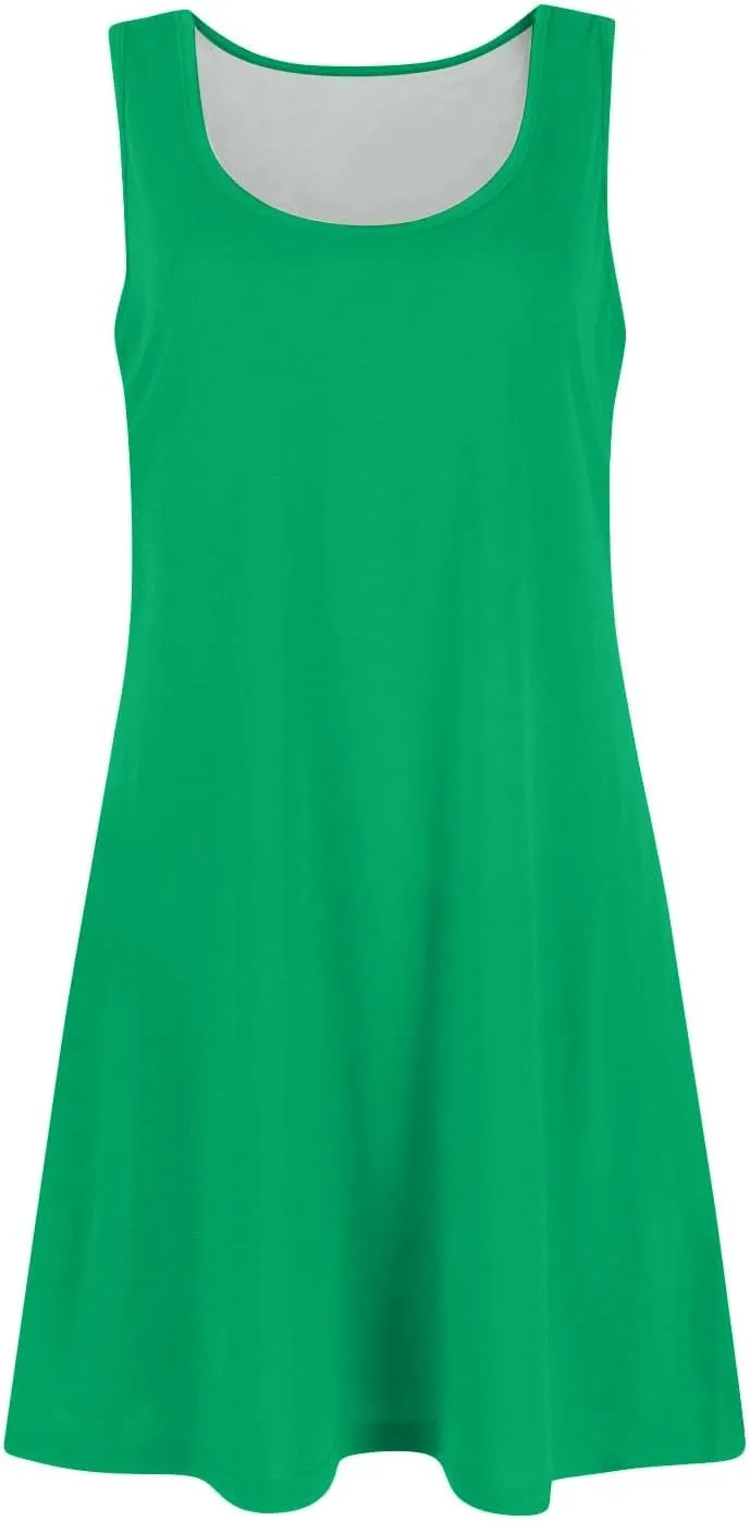 Womens Dresses Summer Sundresses Casual Dress Sleeveless Tank Dress with Pockets Office A Line Vest Dresses
