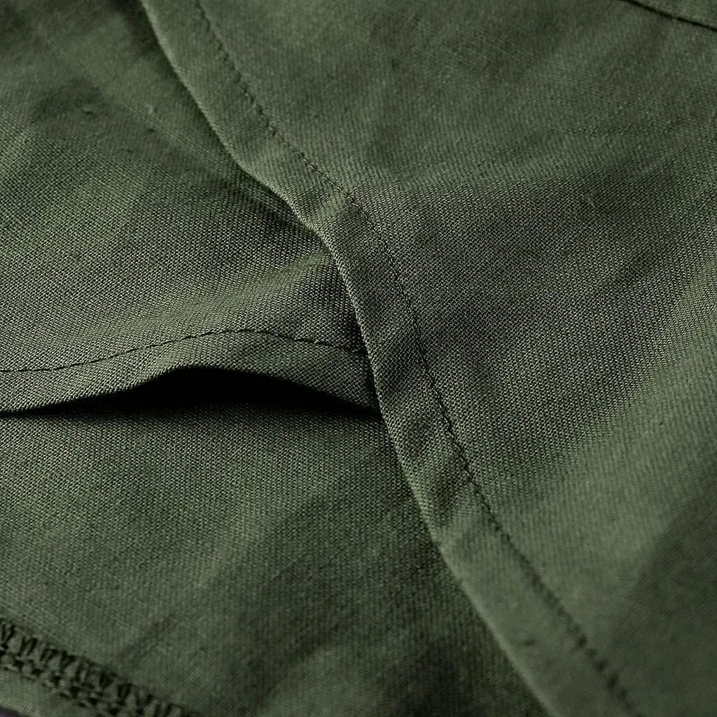 Womens Pants Elastic Waist Straight Leg Trouser Solid Pockets Casual Loose Pants Cotton Linen Soft Comfy Beachwear