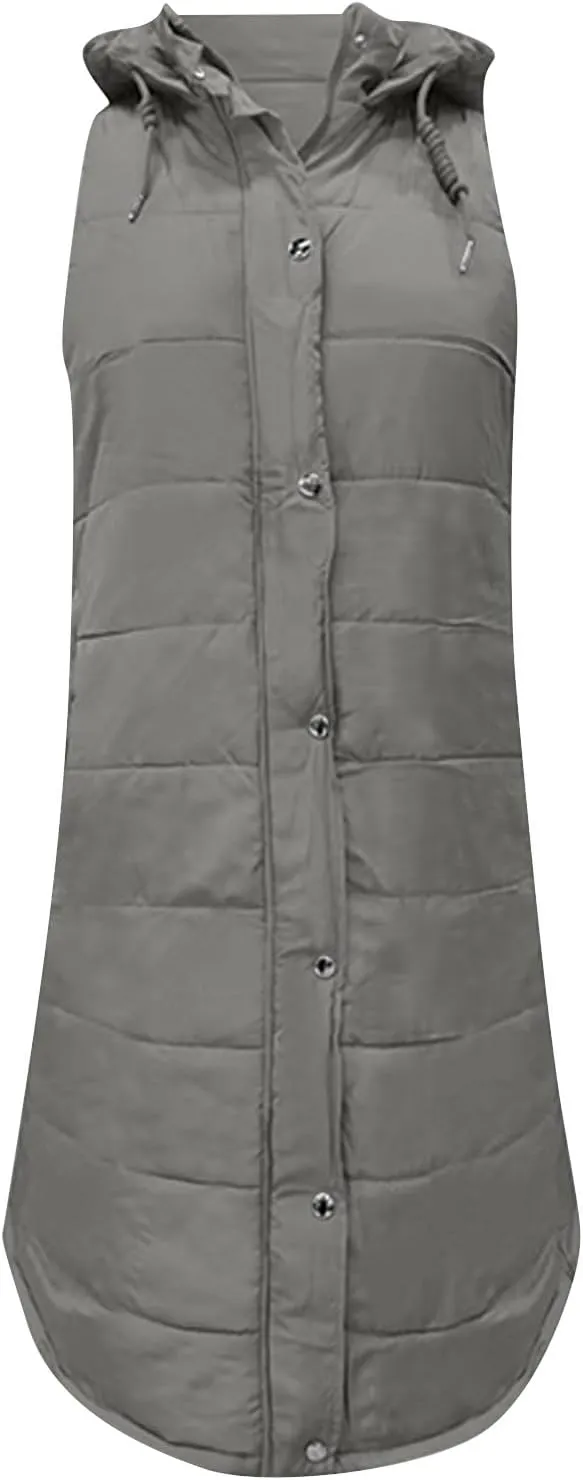 Women's Puffer Jacket Packable Quilted Lightweight Down Parka Plus Size Long Puffy Jacket Light Jacket With Hood