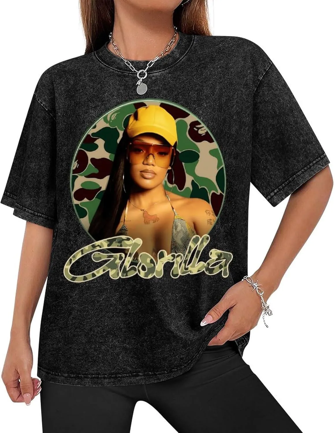 Women's Shirt,Washed Tshirt Cotton Round Neck Tshirt Classic T Shirt for Men Breathable Shirts