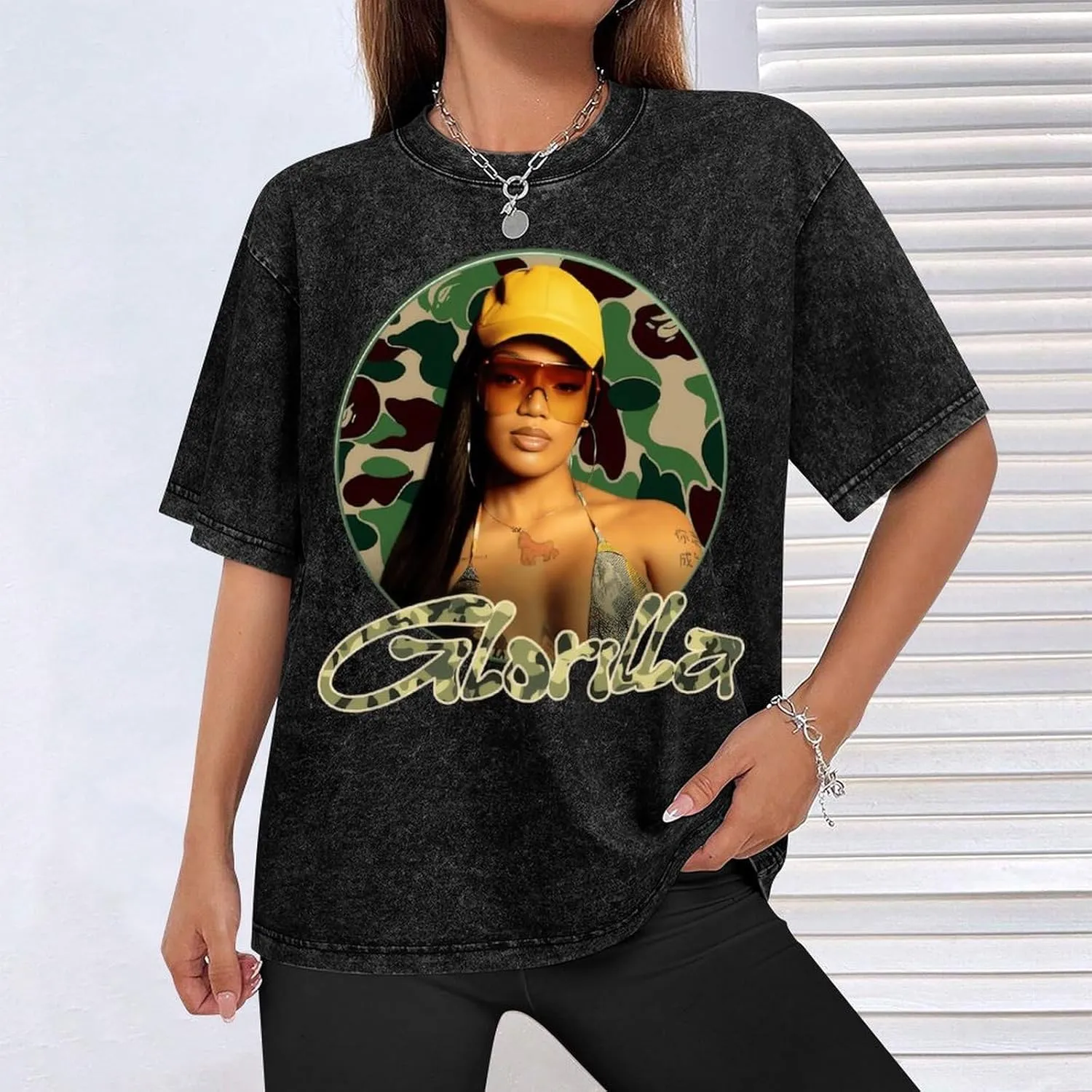 Women's Shirt,Washed Tshirt Cotton Round Neck Tshirt Classic T Shirt for Men Breathable Shirts