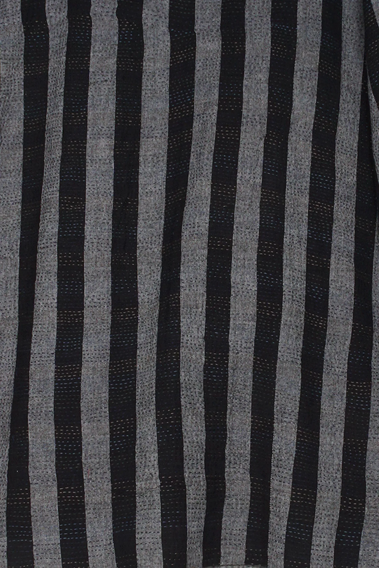 WOVEN STRIPE FRAYED PATCH BACK KANTHA POCKET JKT - wp2002-gry -