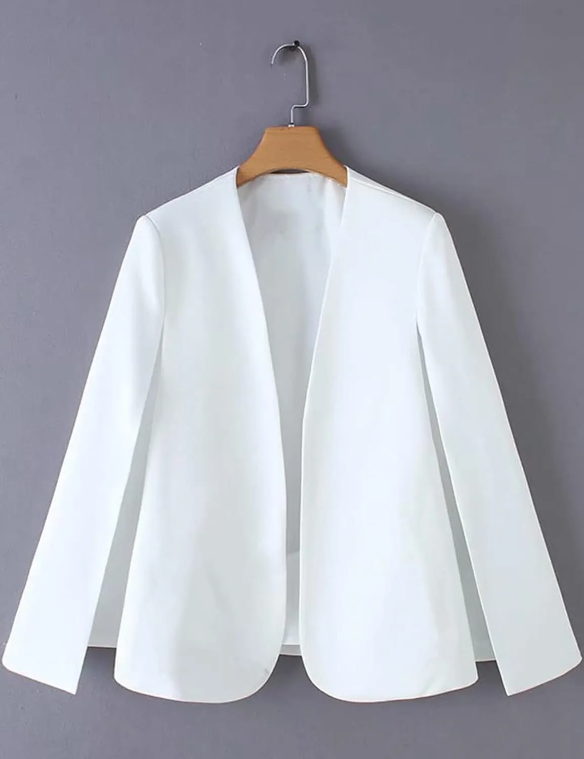 Wyeysyt Cape Blazer for Women Split Sleeve Open Front Casual Jacket Sexy Blazer Dress Elegant Cape Coat