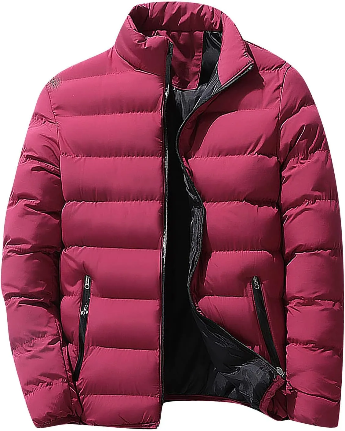 Ymosrh Varsity Jacket Men Men's Autumn Winter Zipper Warm Down Jacket Packable Light Coat Rain Coats
